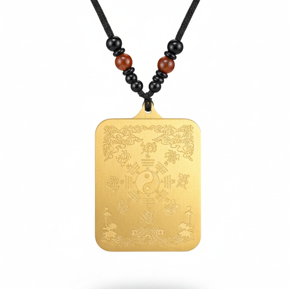 Master's Hand-Painted Cinnabar Talisman Pendant (Thangka Style)