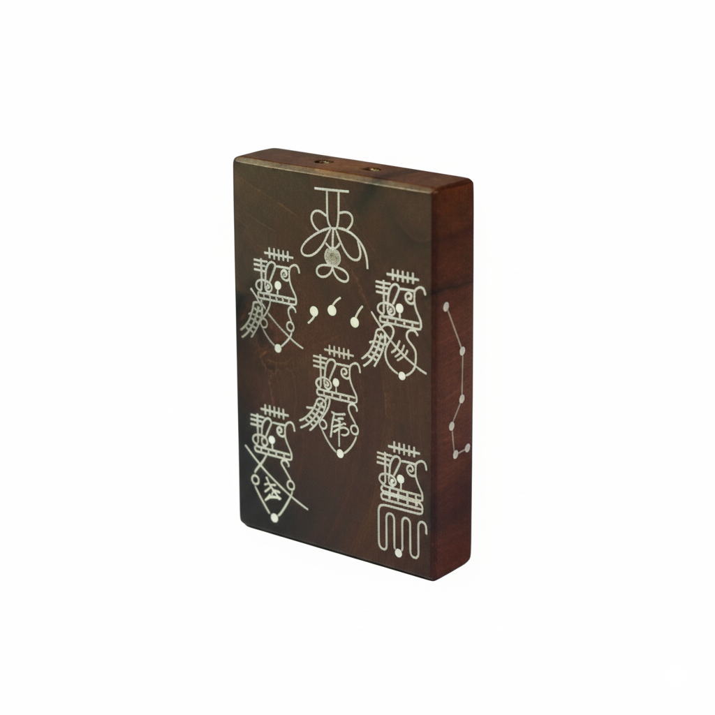 Silver-Inlaid Thunder Wood Talisman: Handcrafted Masterpiece (Wealth & Protection)