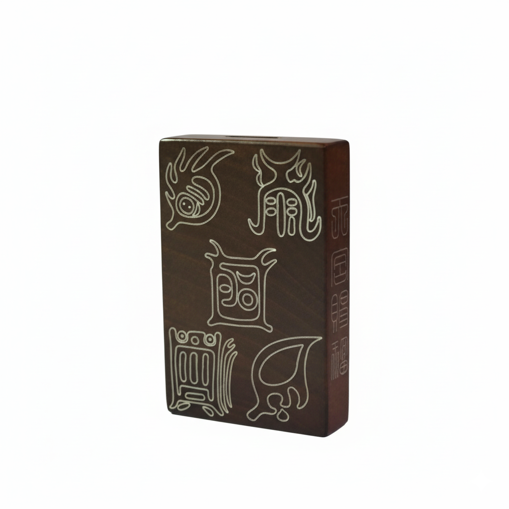 Silver-Inlaid Thunder Wood Talisman: Handcrafted Masterpiece (Wealth & Protection)