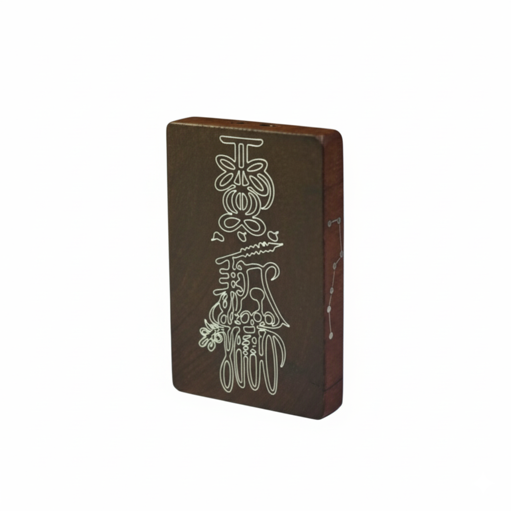 Silver-Inlaid Thunder Wood Talisman: Handcrafted Masterpiece (Wealth & Protection)