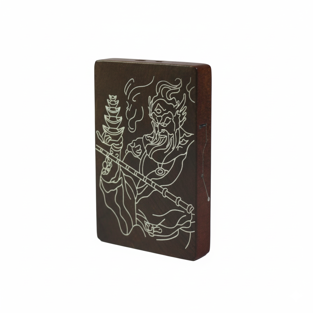 Silver-Inlaid Thunder Wood Talisman: Handcrafted Masterpiece (Wealth & Protection)
