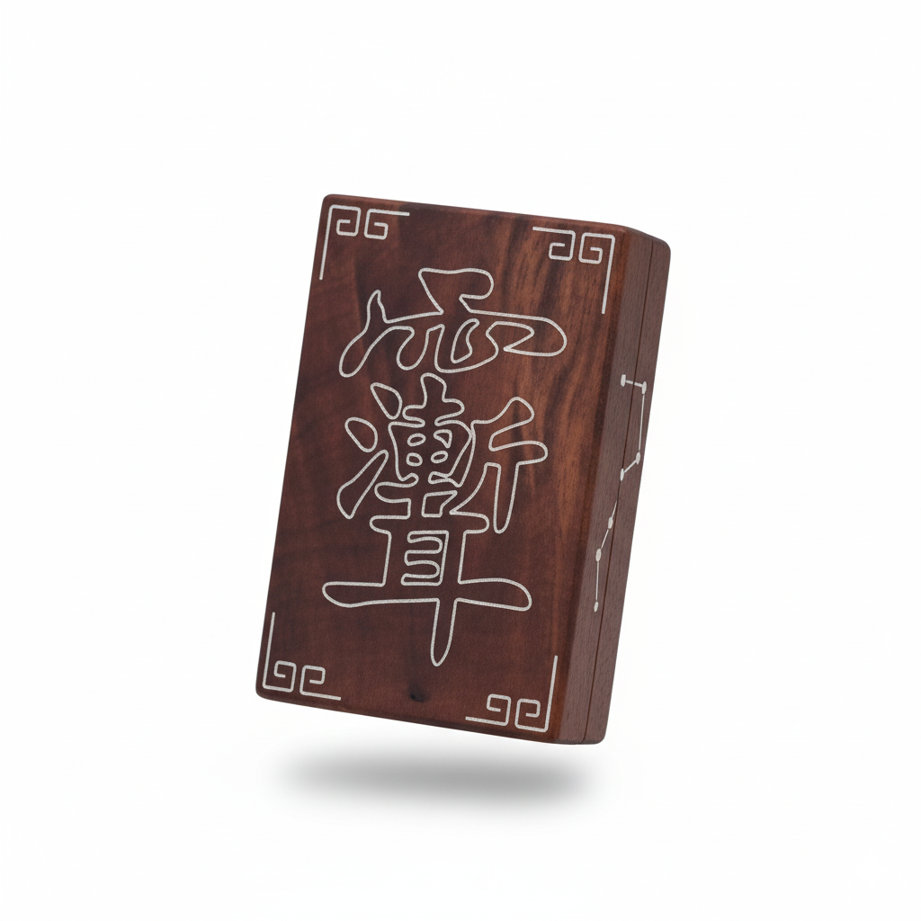 Silver-Inlaid Thunder Wood Talisman: Handcrafted Masterpiece (Wealth & Protection)