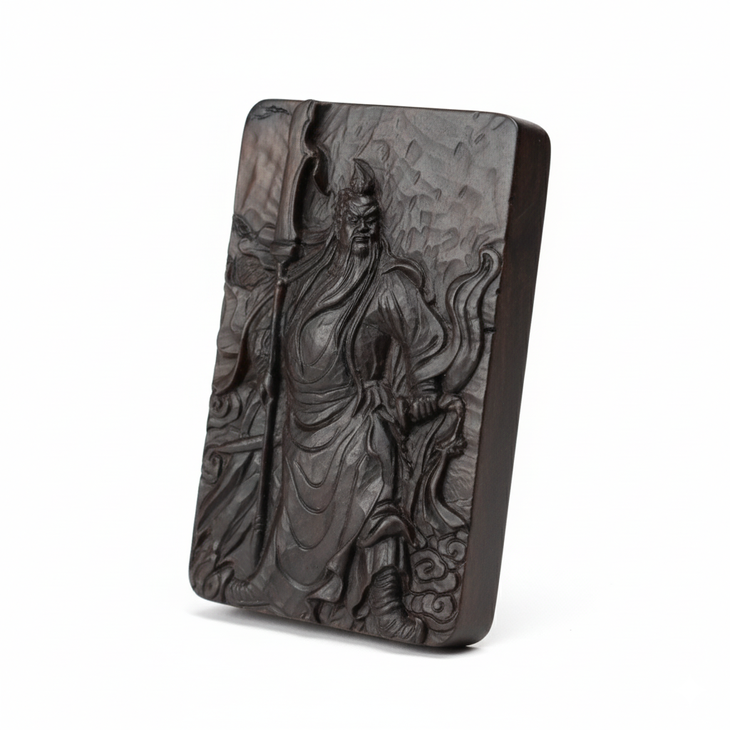Hand-Carved Thunder-Struck Wood Talisman Collection: Dragon, Guan Yu & Ancient Symbols