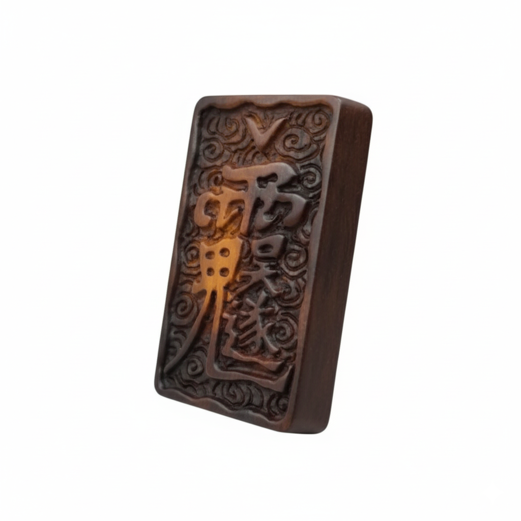 Hand-Carved Thunder-Struck Wood Talisman Collection: Dragon, Guan Yu & Ancient Symbols