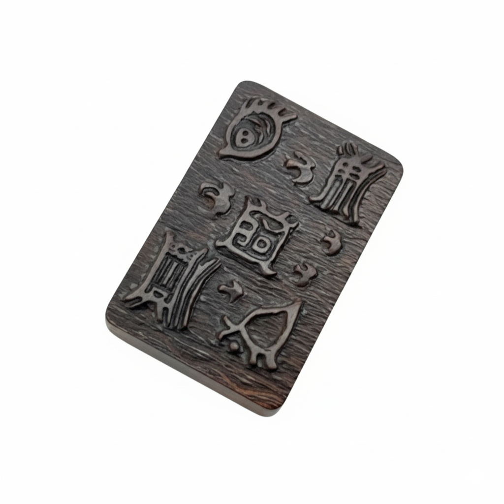 Hand-Carved Thunder-Struck Wood Talisman Collection: Dragon, Guan Yu & Ancient Symbols