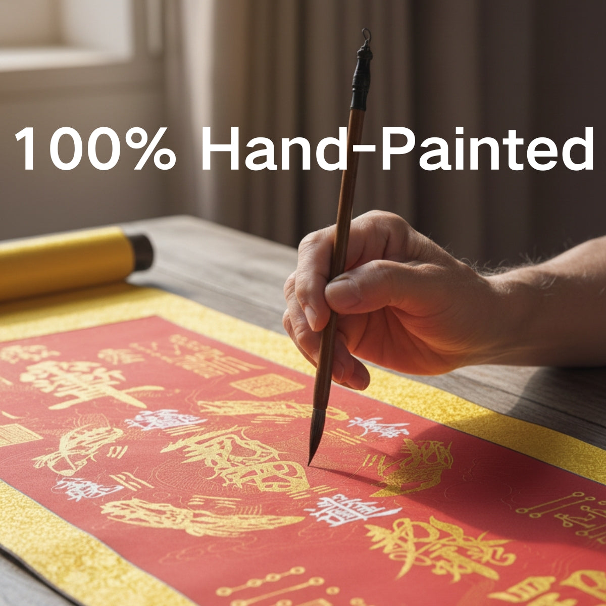 Grand Master's Hand-Painted & Consecrated Talisman Scroll (Large 145cm Silk Mount)
