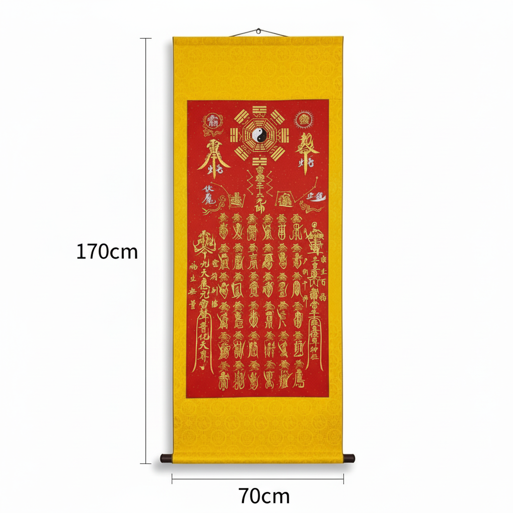 Museum-Grade Massive 170cm Taoist Scroll: Hand-Painted & Consecrated (Master Collection)