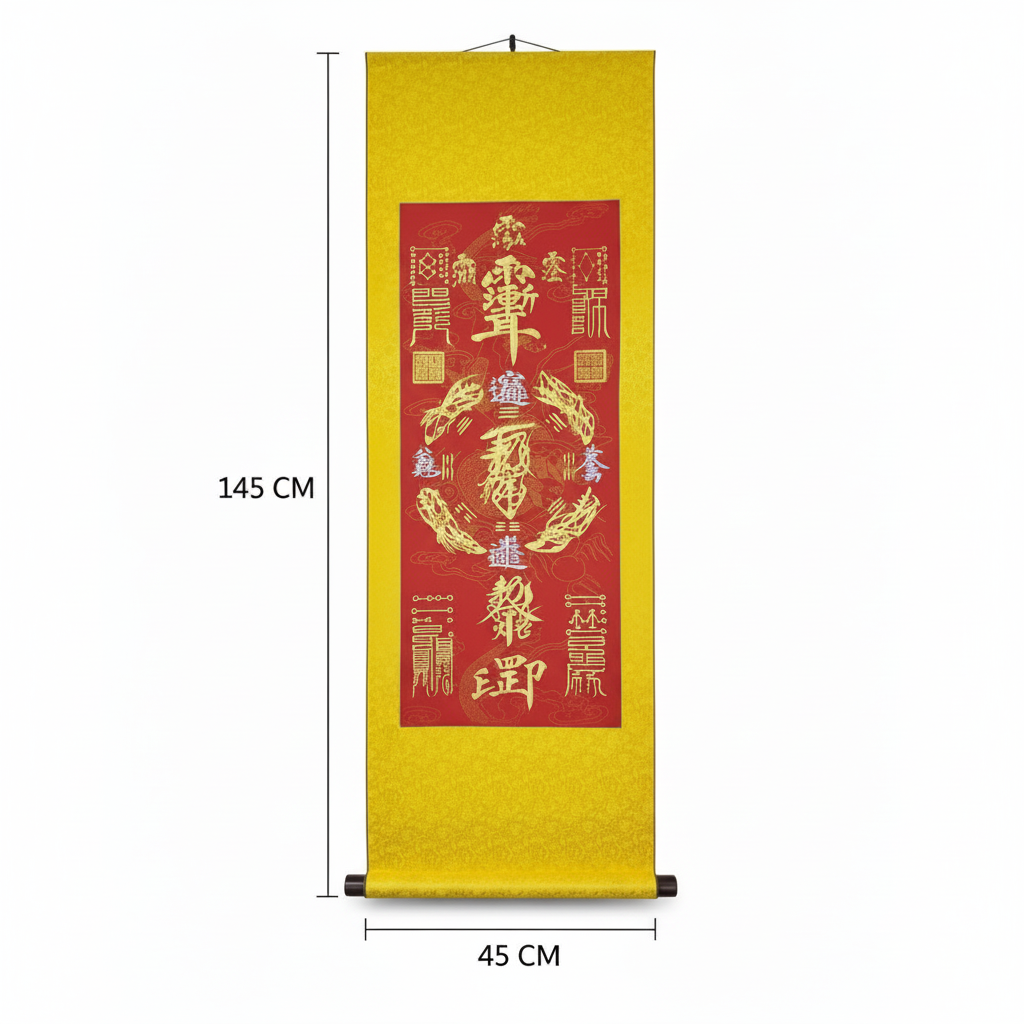Grand Master's Hand-Painted & Consecrated Talisman Scroll (Large 145cm Silk Mount)