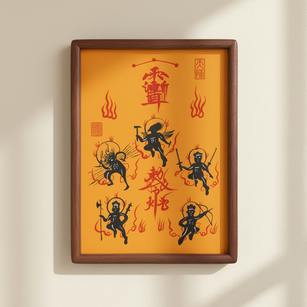 Master's Hand-Painted Desktop Talisman: Solid Wood Framed Art (Consecrated)