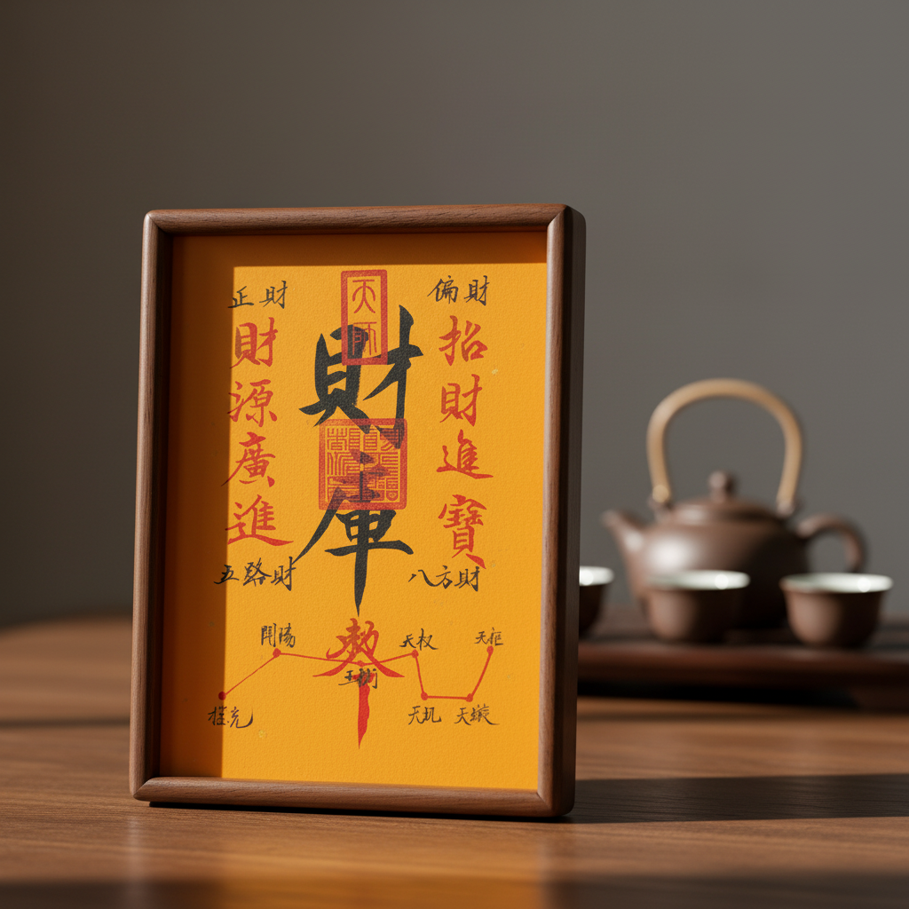 Master's Hand-Painted Desktop Talisman: Solid Wood Framed Art (Consecrated)