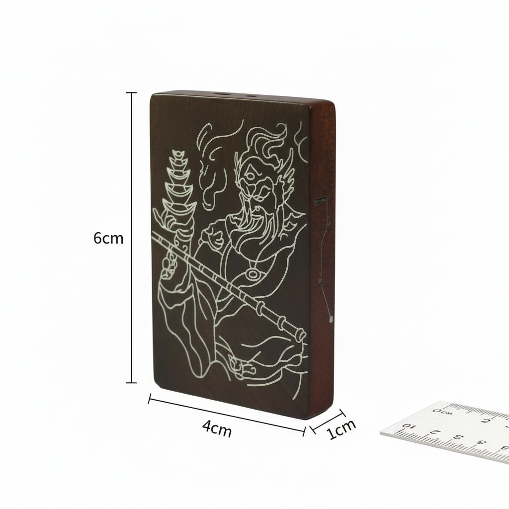 Silver-Inlaid Thunder Wood Talisman: Handcrafted Masterpiece (Wealth & Protection)