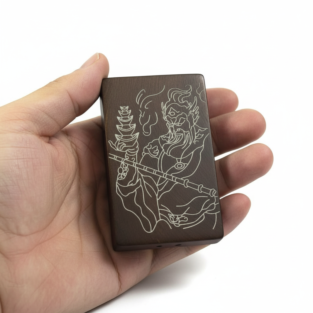 Silver-Inlaid Thunder Wood Talisman: Handcrafted Masterpiece (Wealth & Protection)