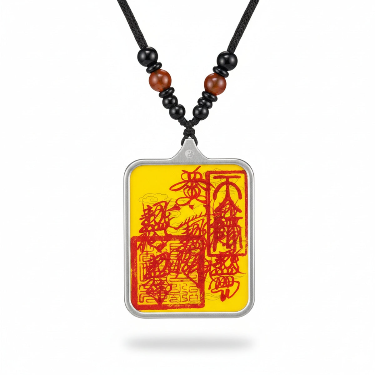 Master's Hand-Painted Cinnabar Talisman Pendant (Thangka Style)