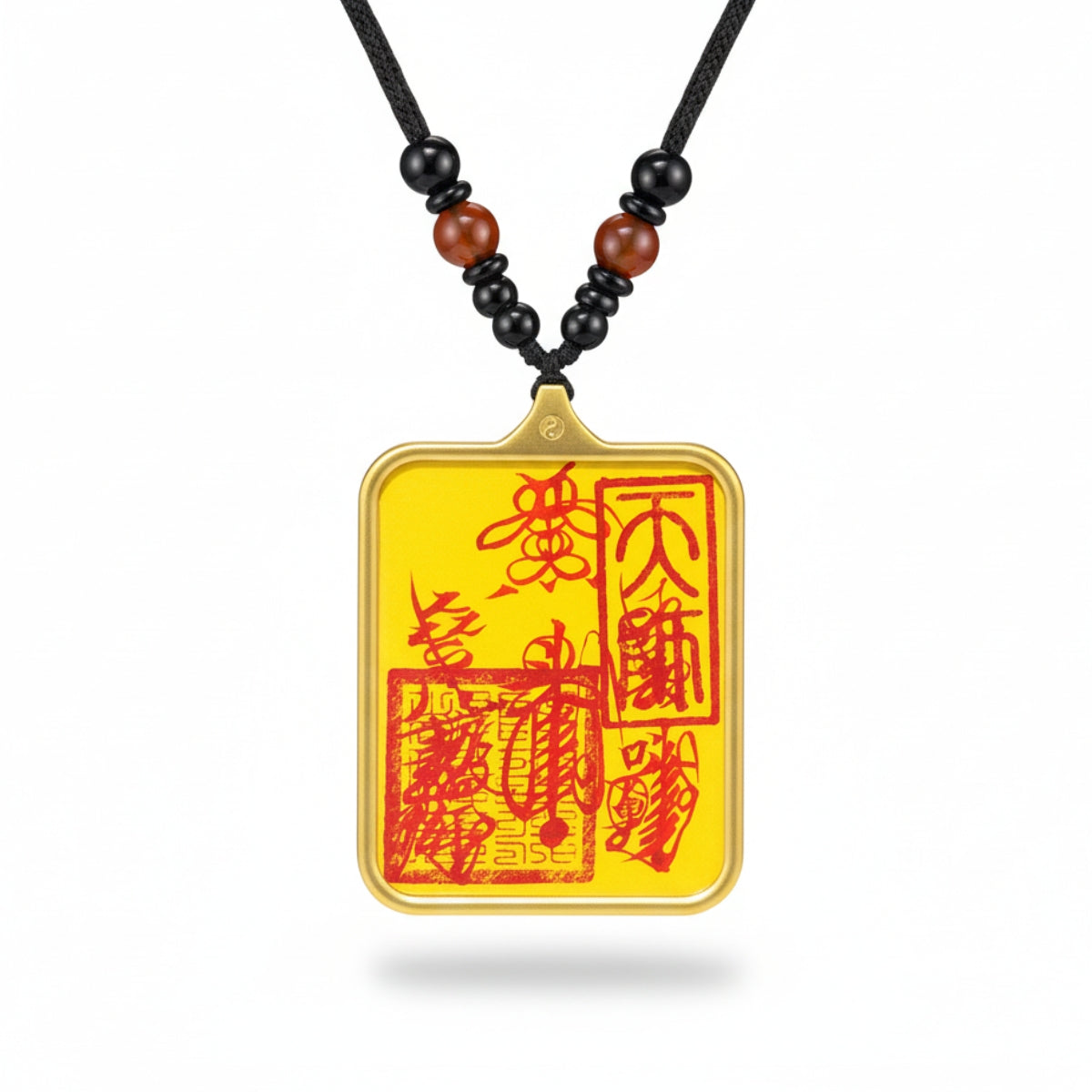 Master's Hand-Painted Cinnabar Talisman Pendant (Thangka Style)