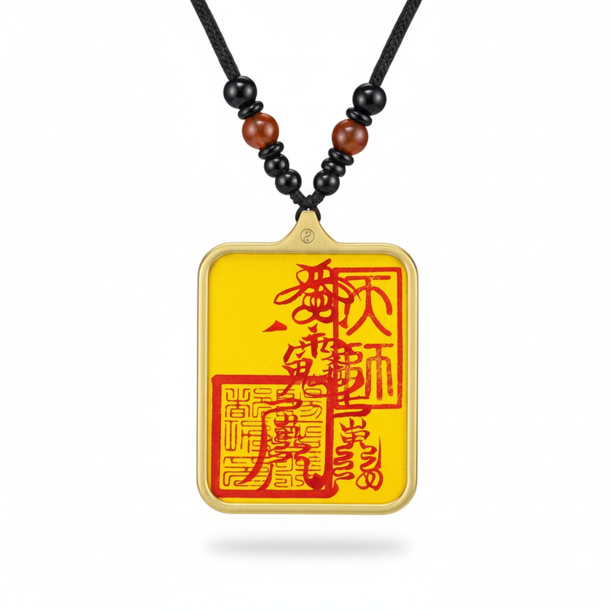 Master's Hand-Painted Cinnabar Talisman Pendant (Thangka Style)