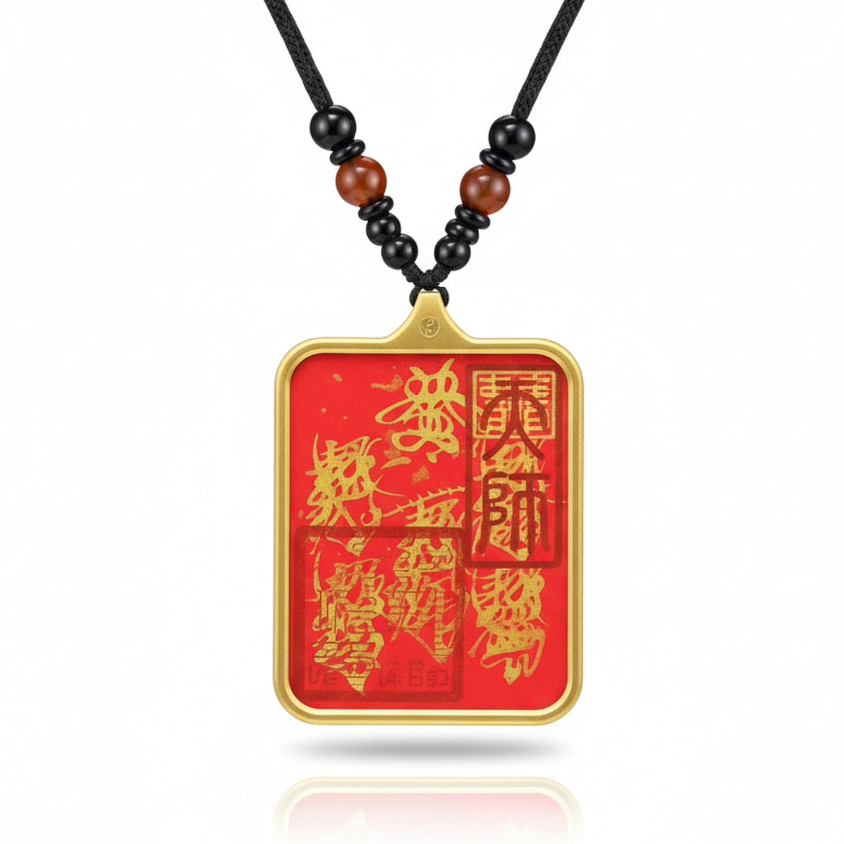 Master's Hand-Painted Cinnabar Talisman Pendant (Thangka Style)