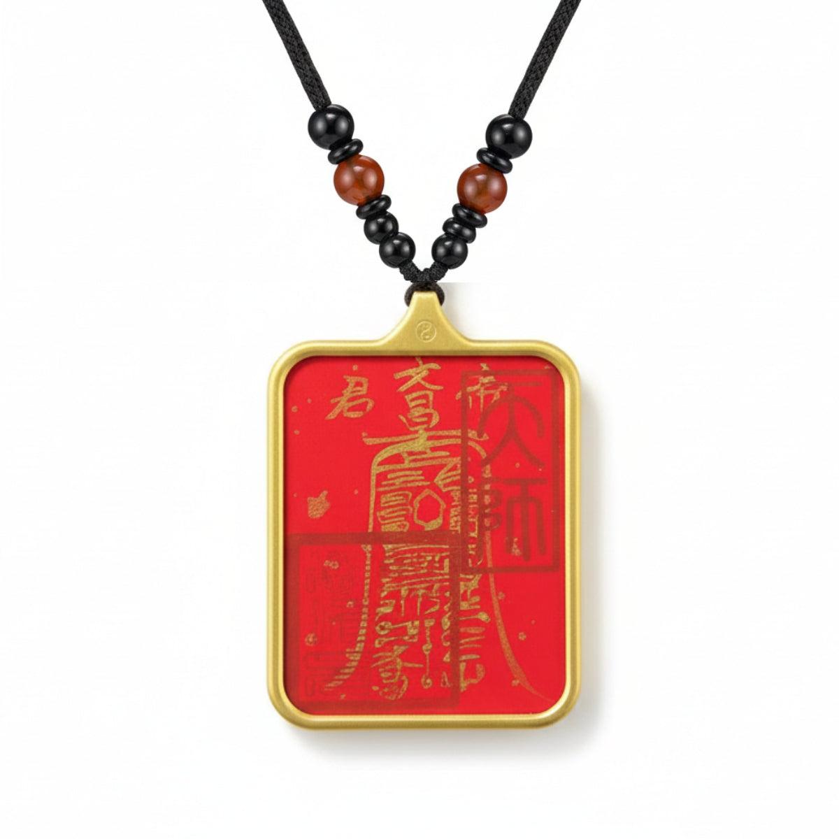 Master's Hand-Painted Cinnabar Talisman Pendant (Thangka Style)