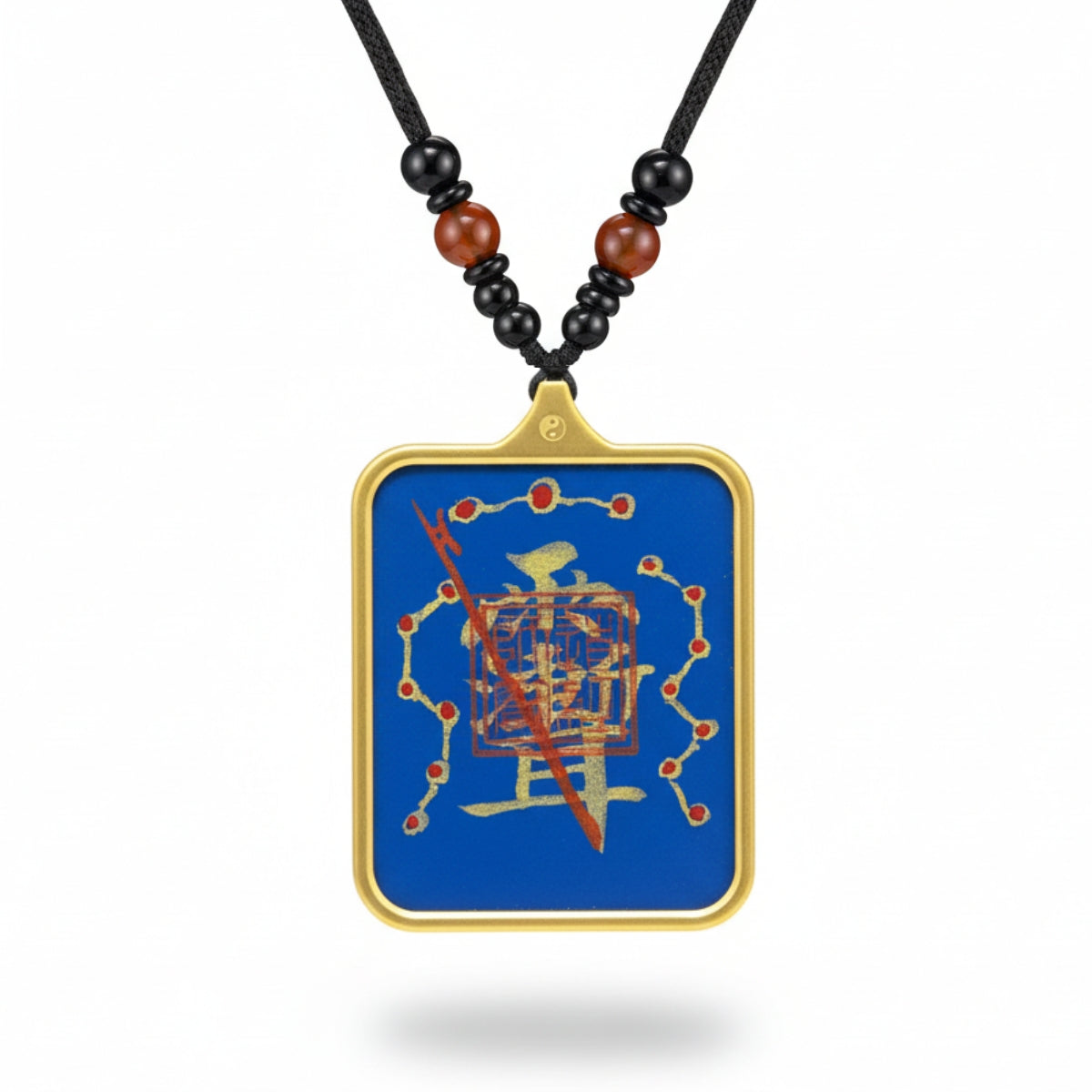 Master's Hand-Painted Cinnabar Talisman Pendant (Thangka Style)