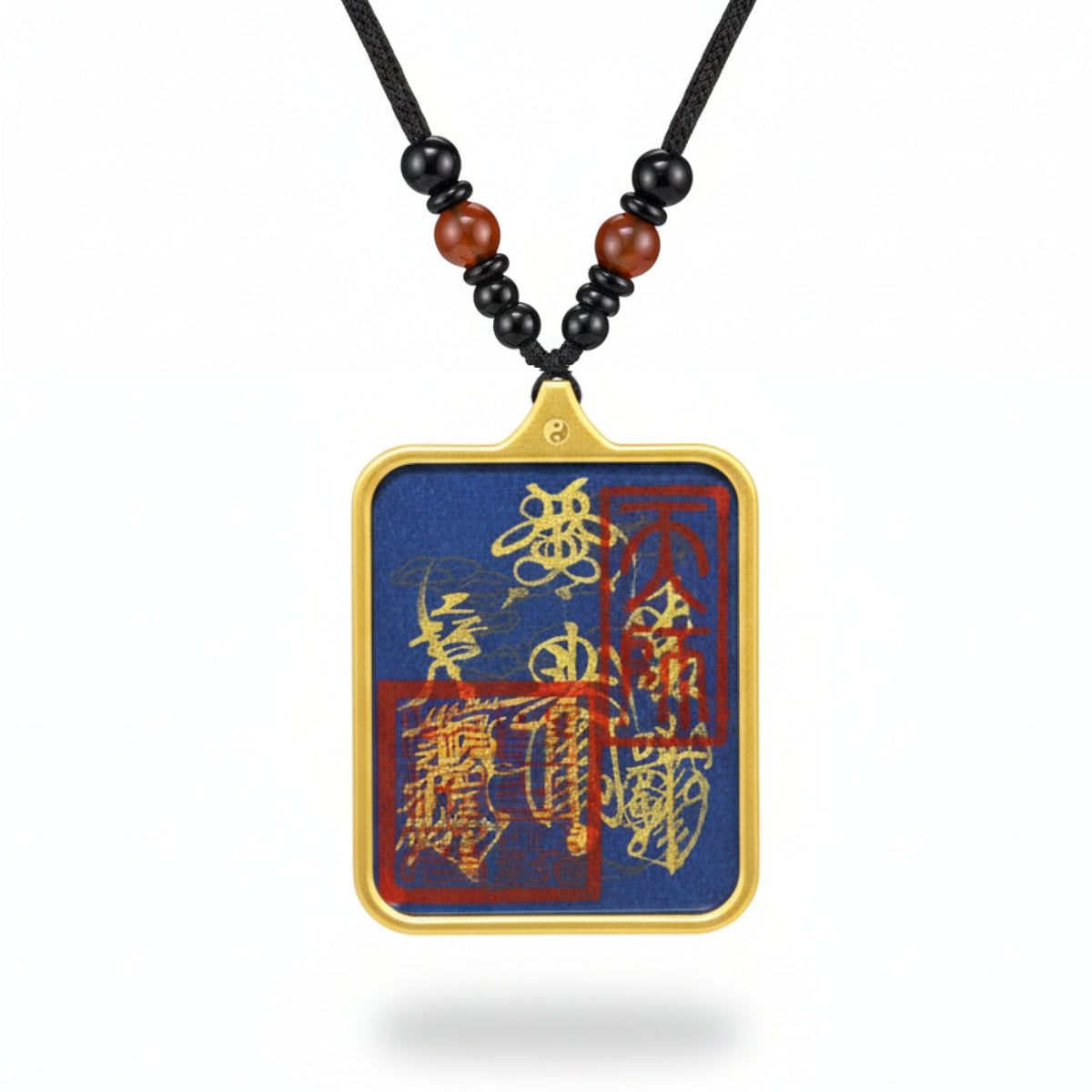 Master's Hand-Painted Cinnabar Talisman Pendant (Thangka Style)